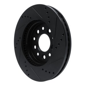 Ford Freestar Brake Rotor (1) - Front Left - R1 Concepts - Drilled & Slotted - Black - `04-`07